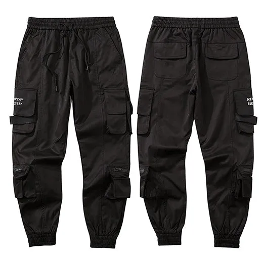 2023 Streetwear Hip Hip Cargo Pants Joggers Side Pockets Harajuku Men Baggy Trousers Hiphop Joggers