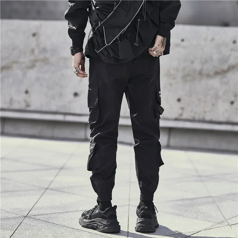 2023 Streetwear Hip Hip Cargo Pants Joggers Side Pockets Harajuku Men Baggy Trousers Hiphop Joggers