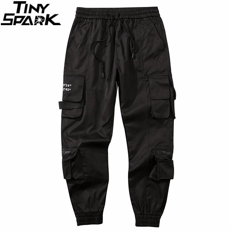 2023 Streetwear Hip Hip Cargo Pants Joggers Side Pockets Harajuku Men Baggy Trousers Hiphop Joggers