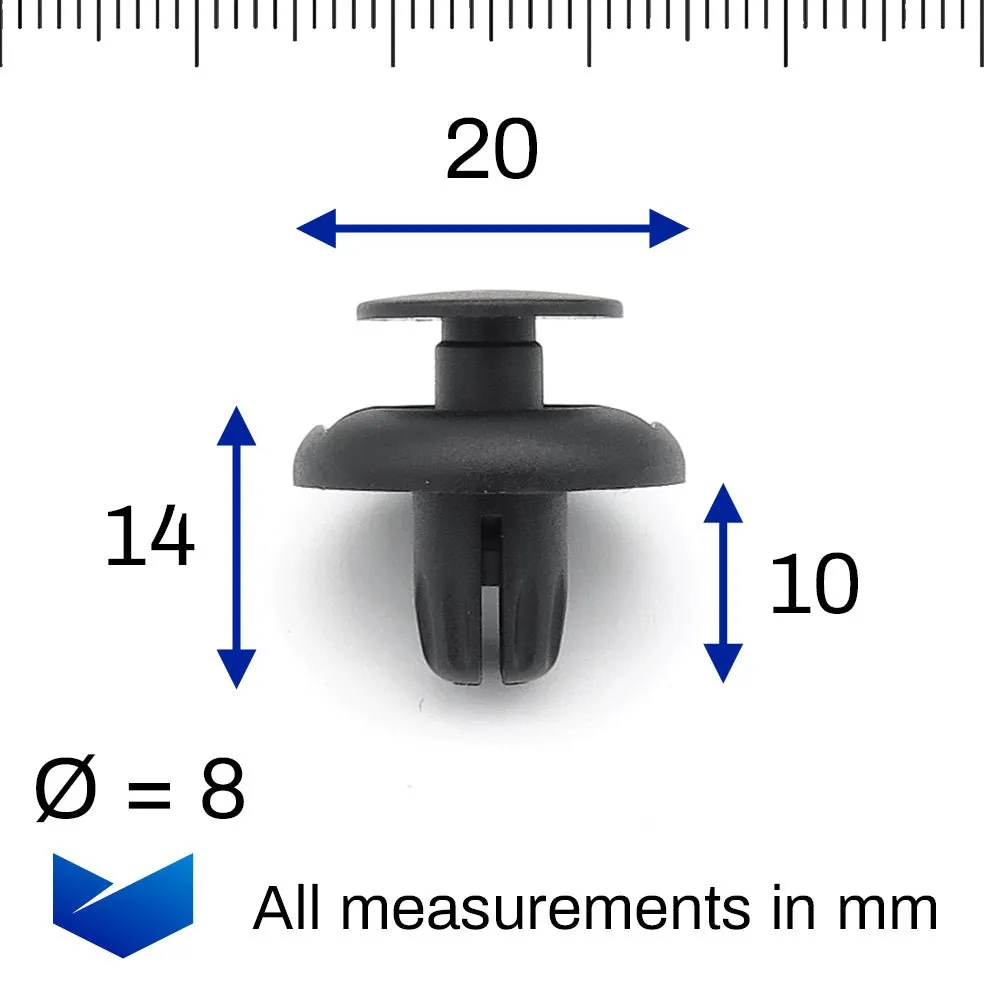 8mm Push Fit Plastic Trim Clip, Smart A0009914940