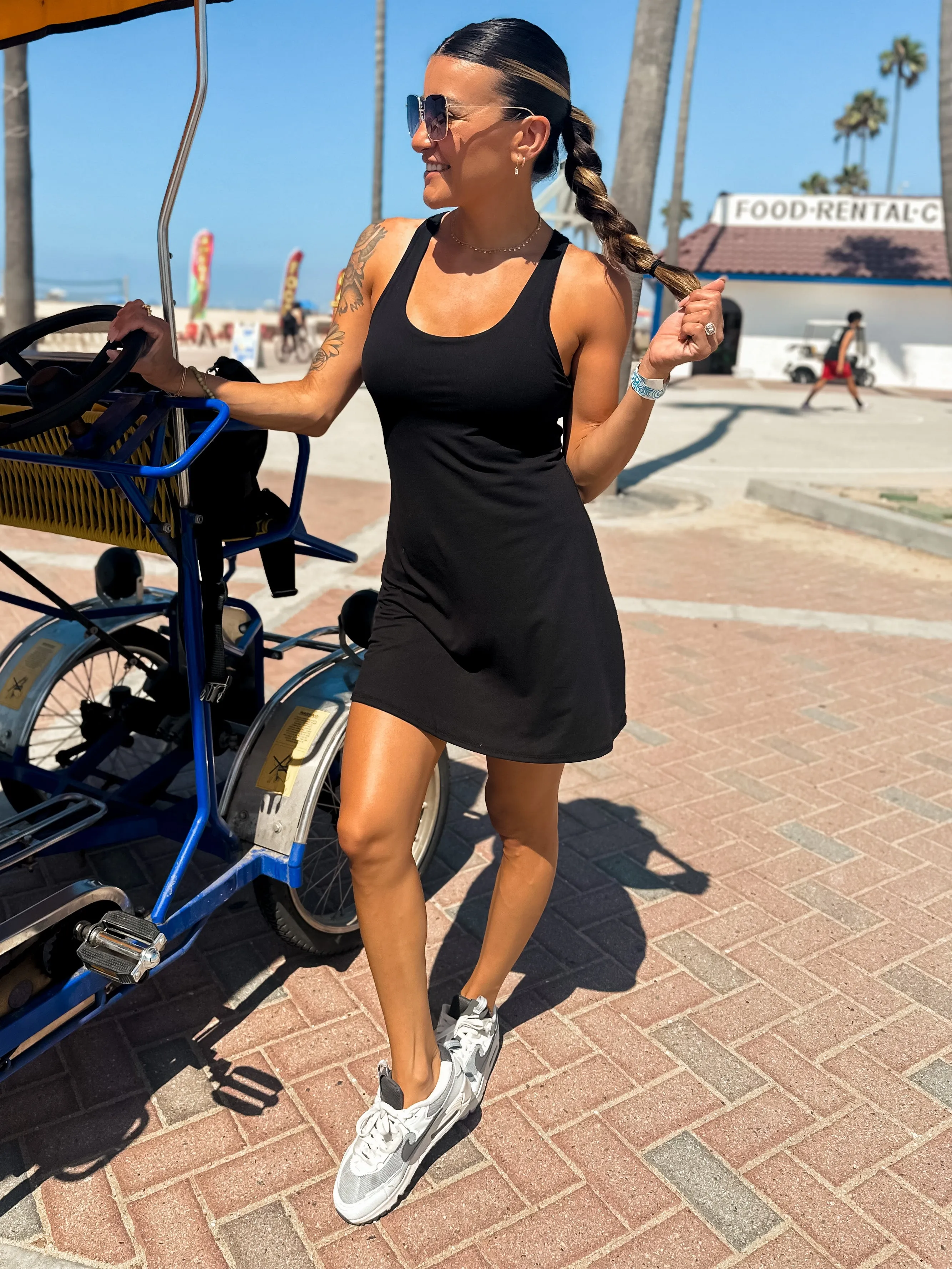 Active Romper Dress - Black