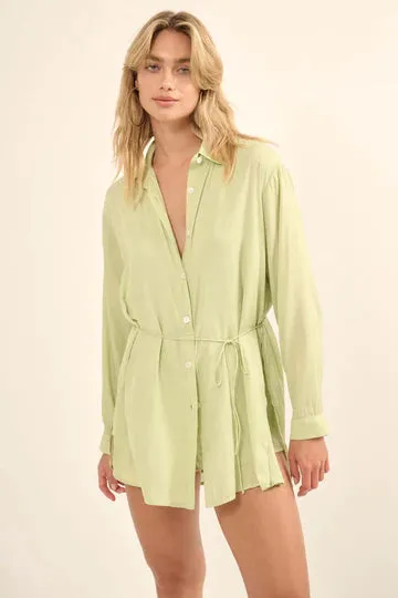 *BUTTON UP ROMPER MELLOW GREEN