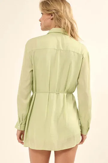 *BUTTON UP ROMPER MELLOW GREEN