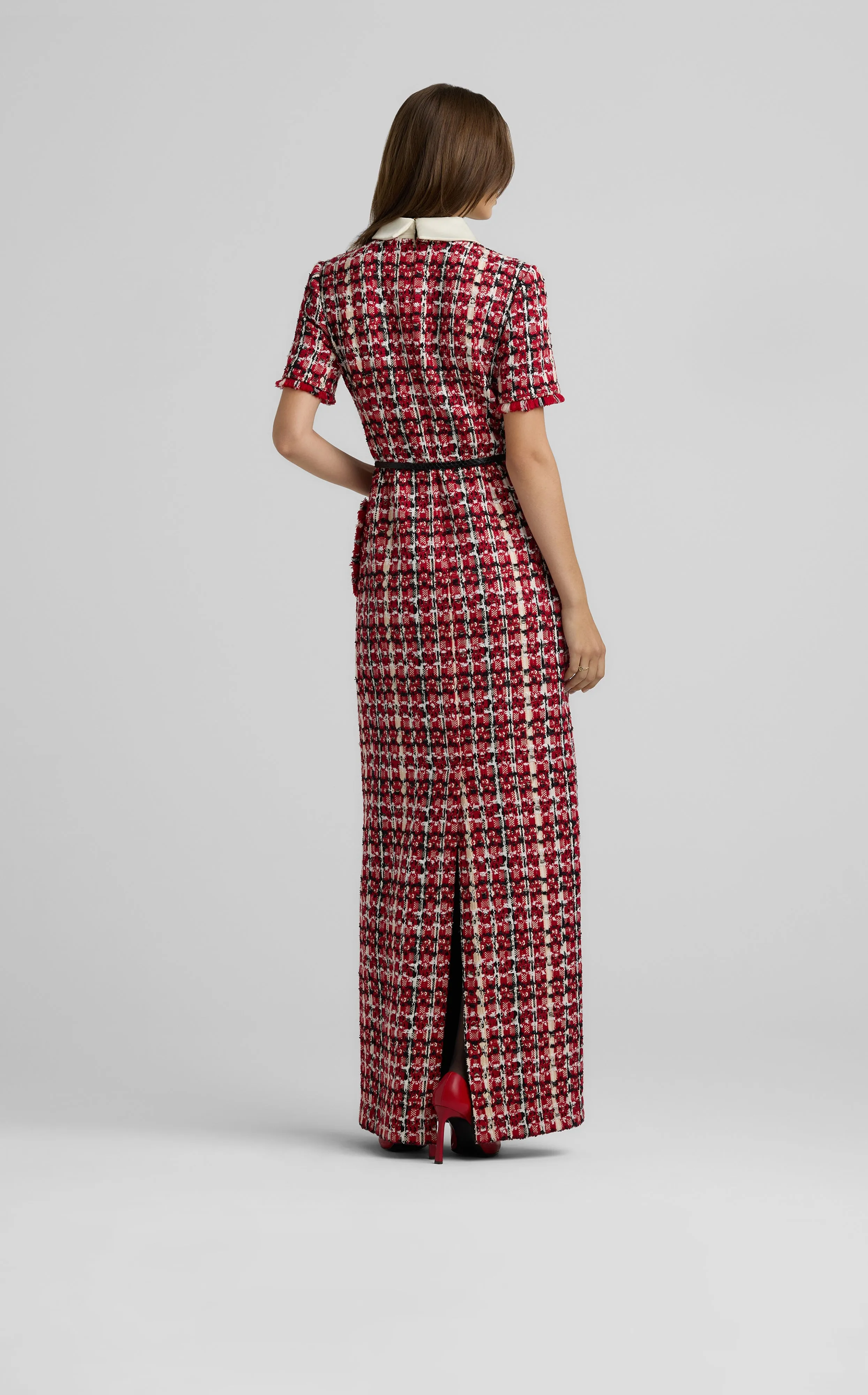 Collared Soft Plaid Gown