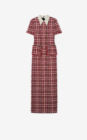 Collared Soft Plaid Gown