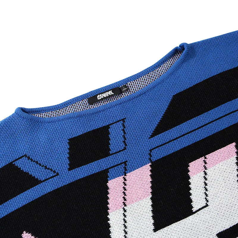 Color Block Tassel Jacquard Sweater