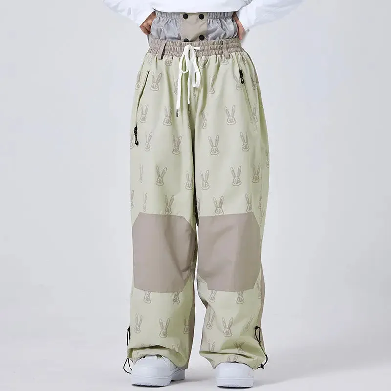 Cute Printed Snow Trousers Loose Fit Sports Pants