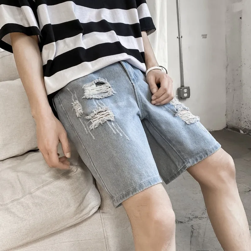 Denim Ripped Shorts