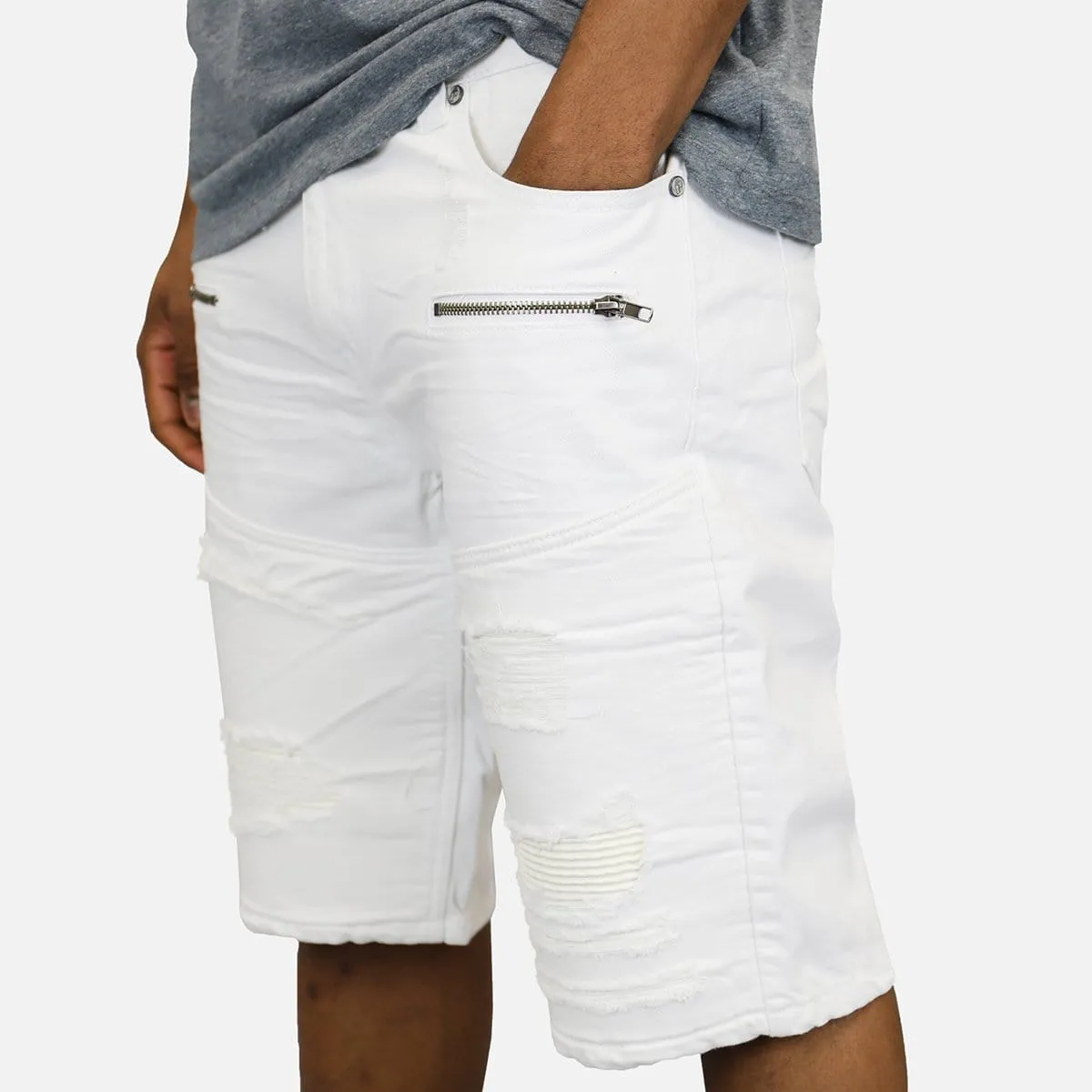 DH Essentials MOTO BIKER V2 RIP JEAN SHORTS