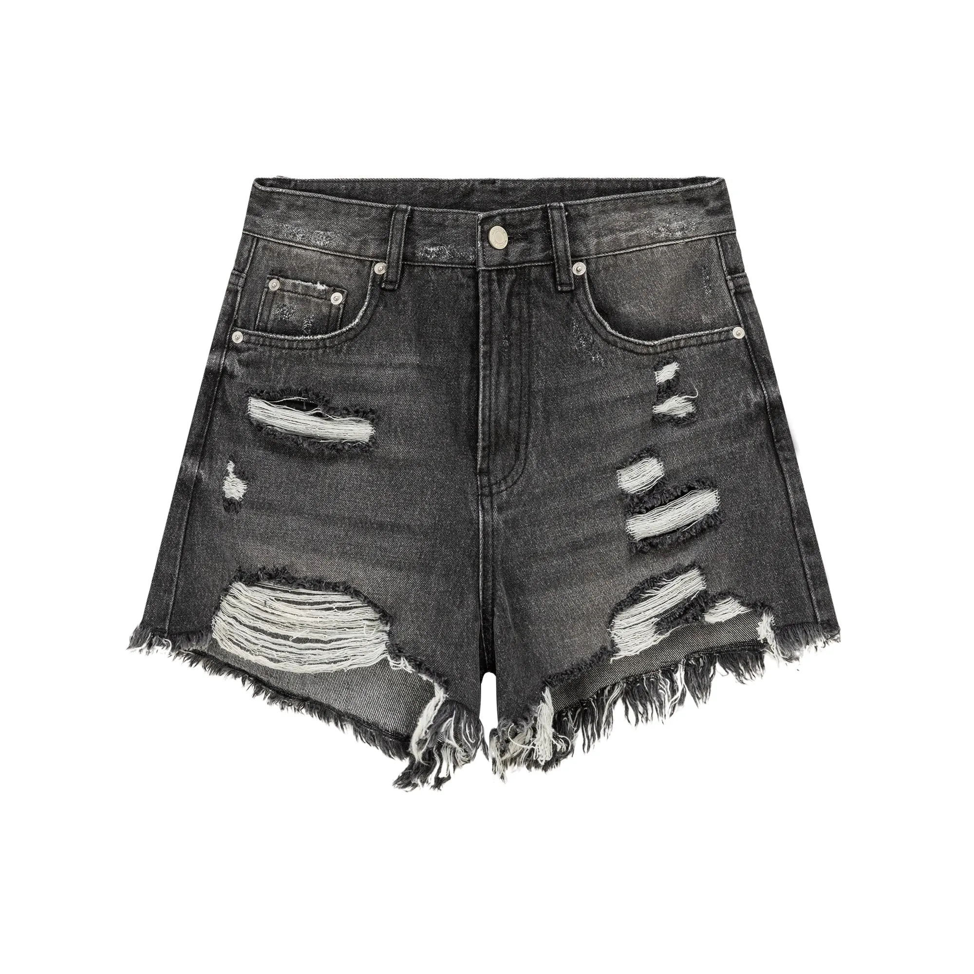 Distressed Ripped Denim Shorts