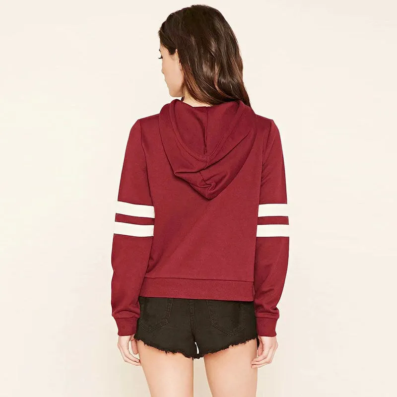 Drawstring Color Block Patchwork Hoodie