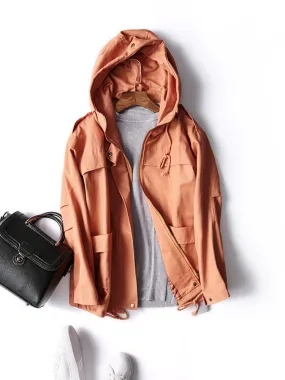 Fashion Pocket Hooded Trench Coats