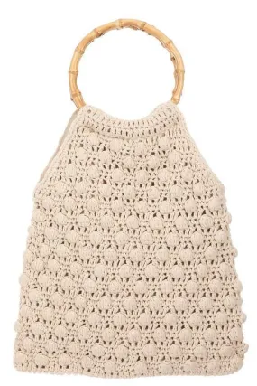 FINAL SALE -  Bamboo Handle Braided Bag