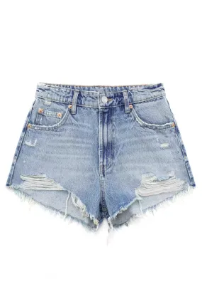 'Fiona' High Waist Ripped Mini Shorts