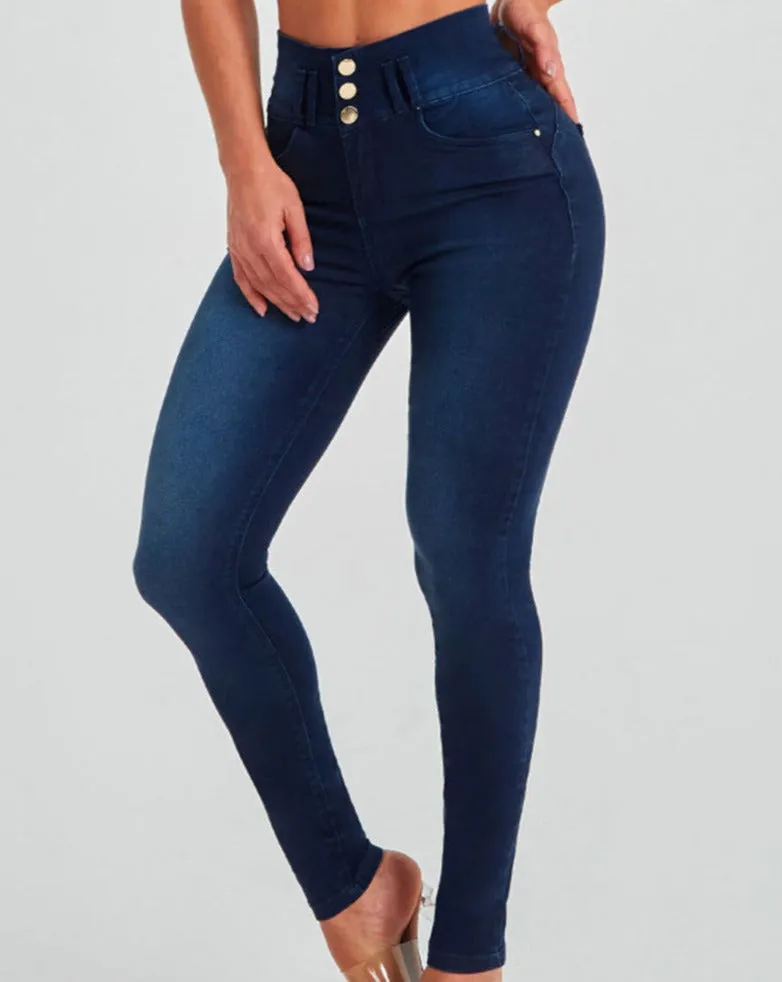 High Waisted Skinny Stretch-Shaping Butt Lifting Jeans