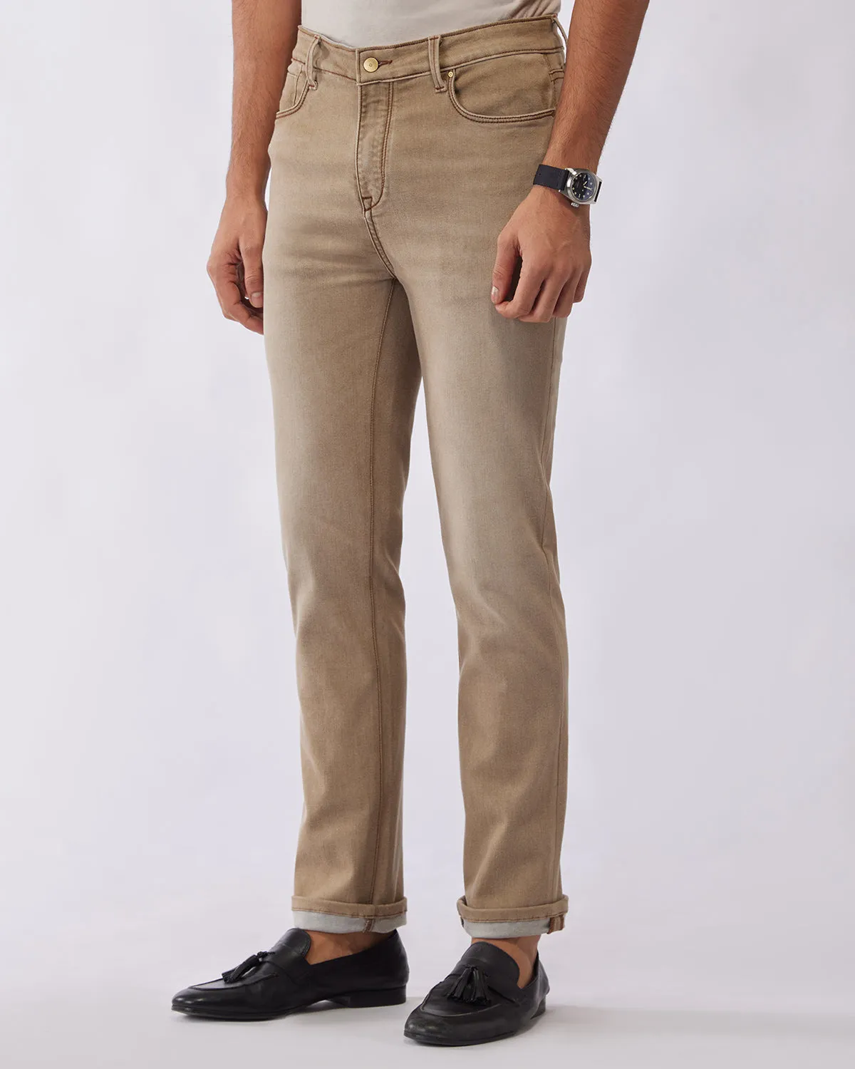 Khaki Cloud Wash Stretch Jeans