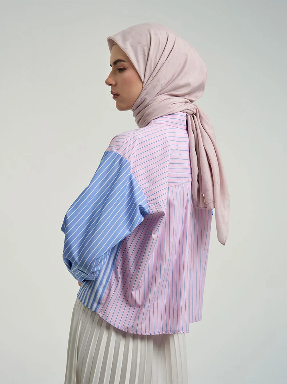 LILIANE BOXY TOP PINK BLUE