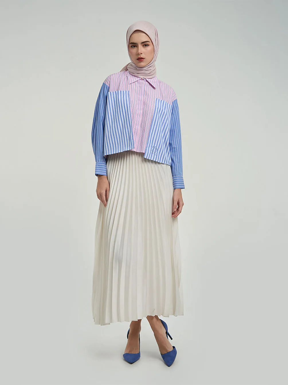 LILIANE BOXY TOP PINK BLUE