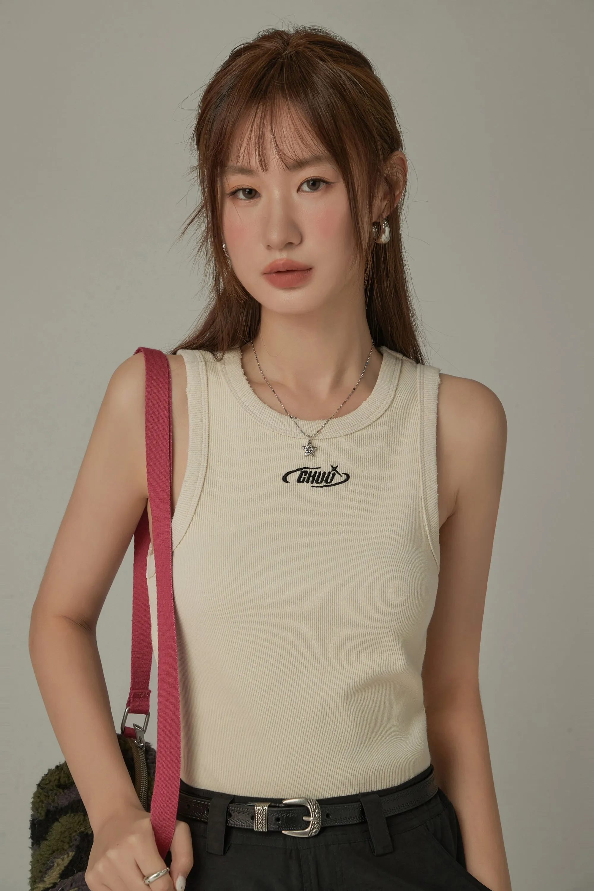 Logo Basic Slim Sleeveless Top