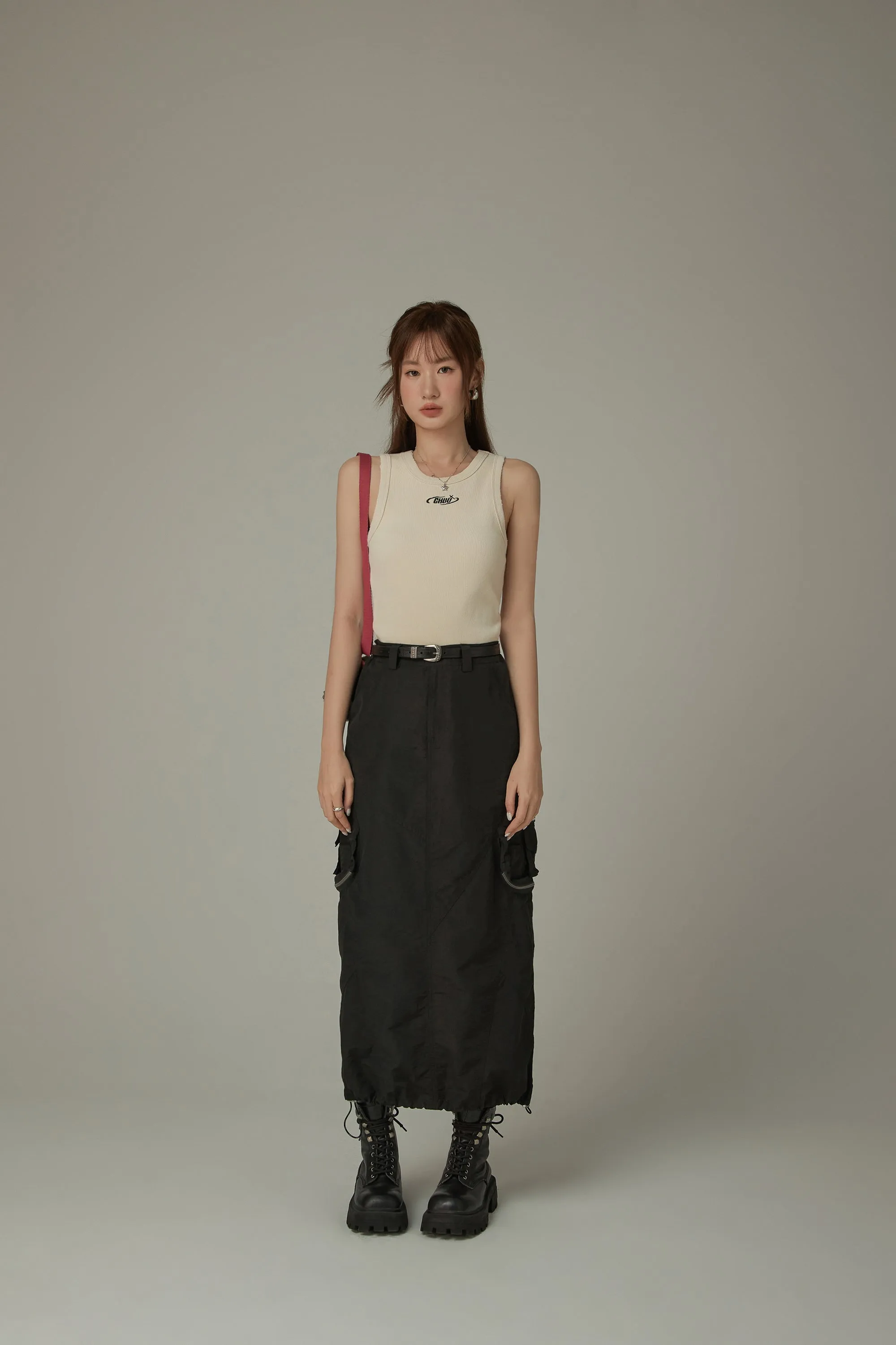 Logo Basic Slim Sleeveless Top