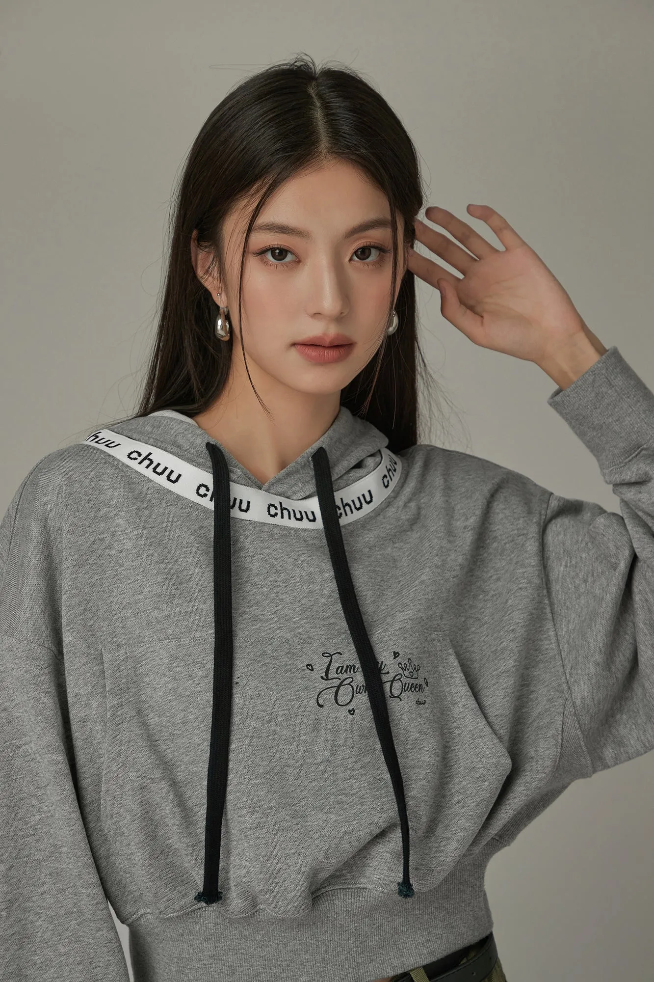 Logo Lettering Big Pocket Loose Fit Hoodie