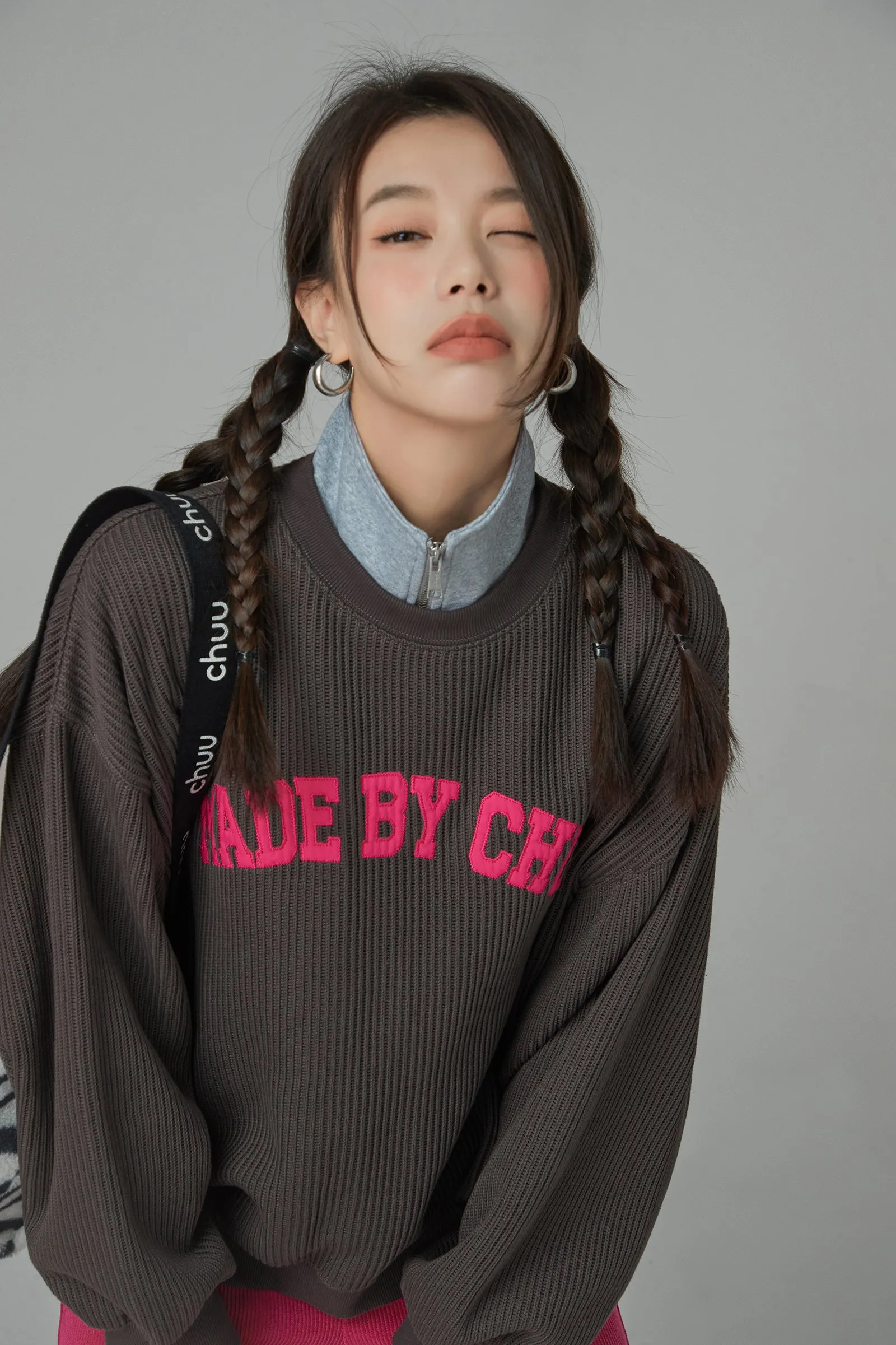 Made By Chuu When I See You Smile Loose Fit Sweatshirt