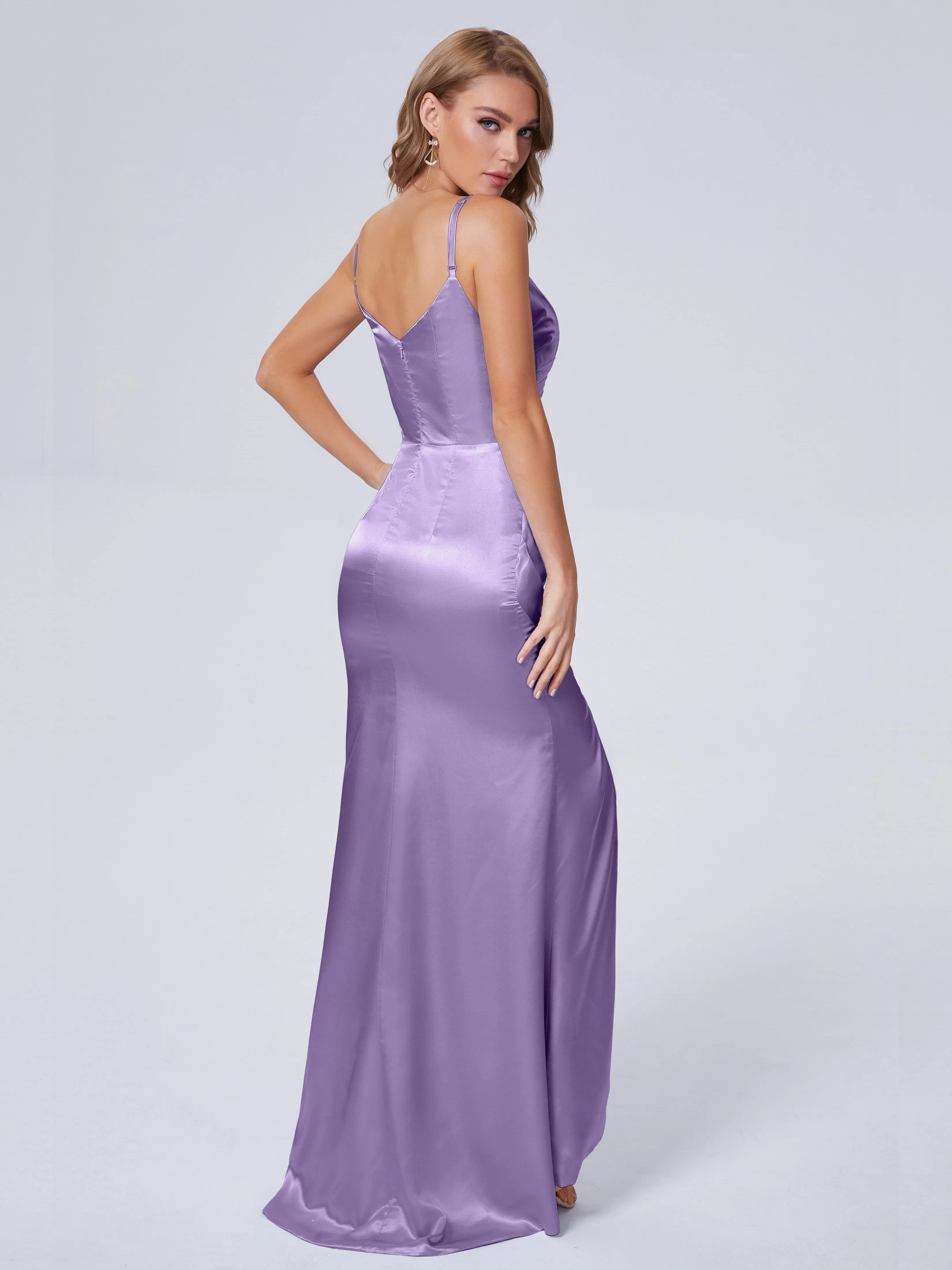 Makayla Hot Split Soft Satin Bridesmaid Dresses