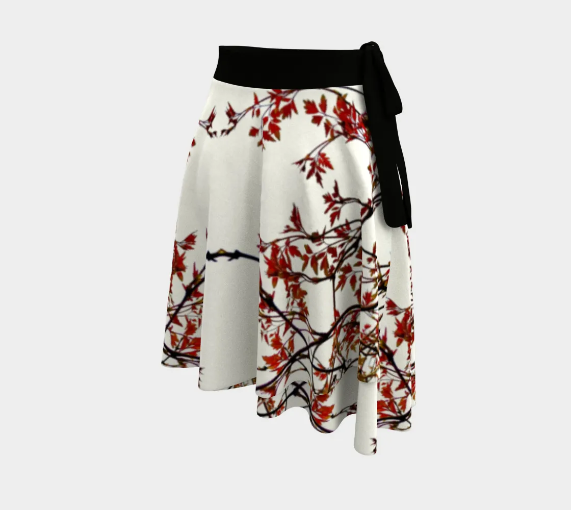 March Red Vine Wrap Skirt