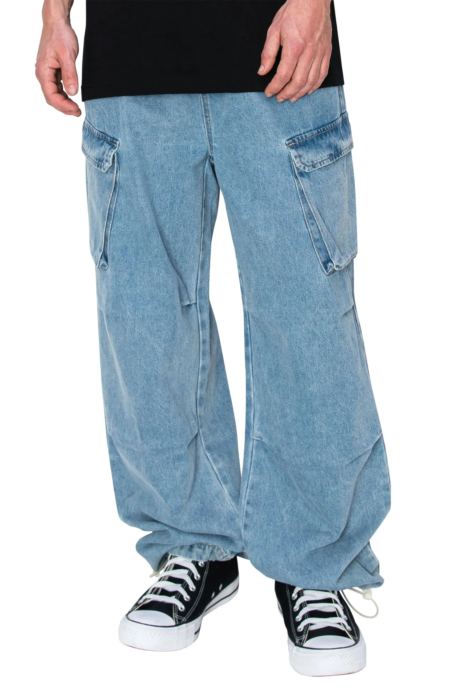 Men's Parachute Baggy Cargo Jogger Pants