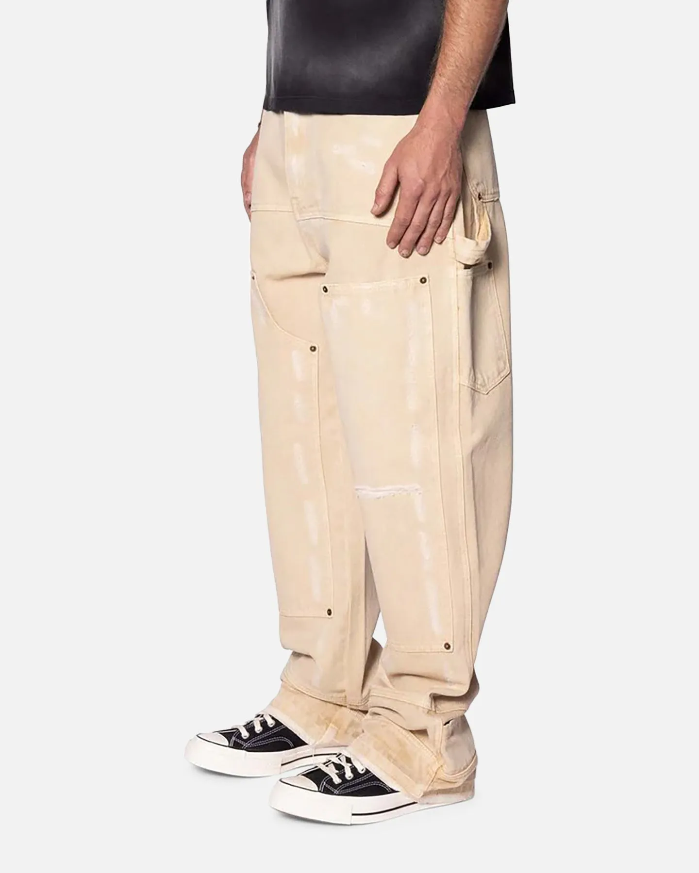 MNML Ultra Baggy Workwear Denim Pants Tan