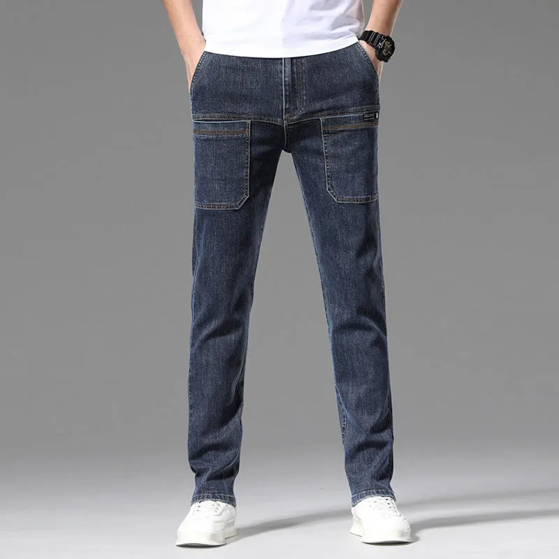 Multi-Pocket Stretch Jeans