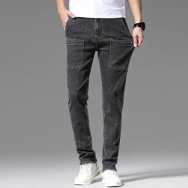 Multi-Pocket Stretch Jeans