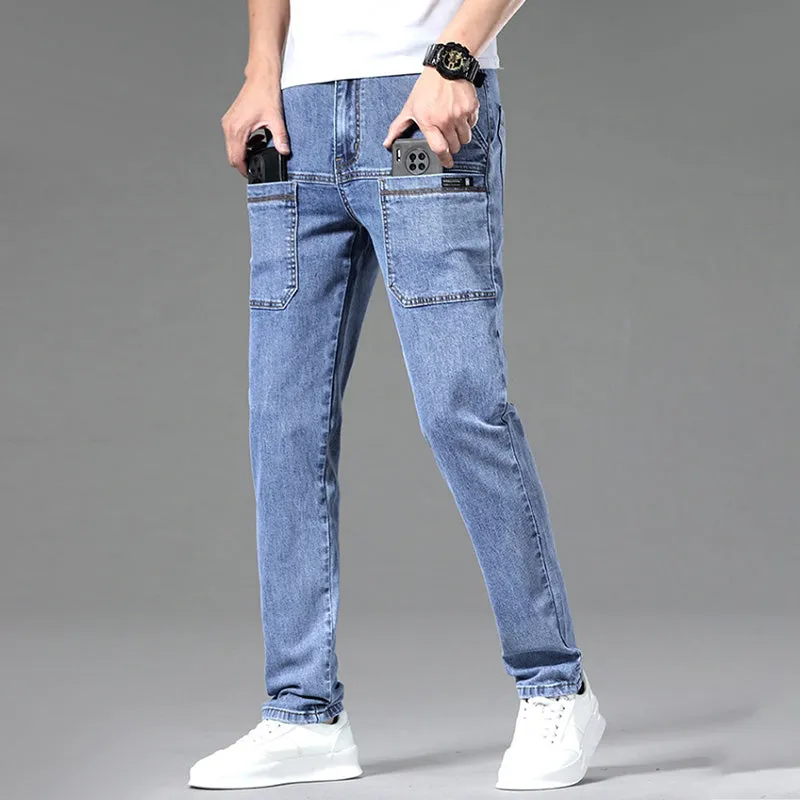 Multi-Pocket Stretch Jeans