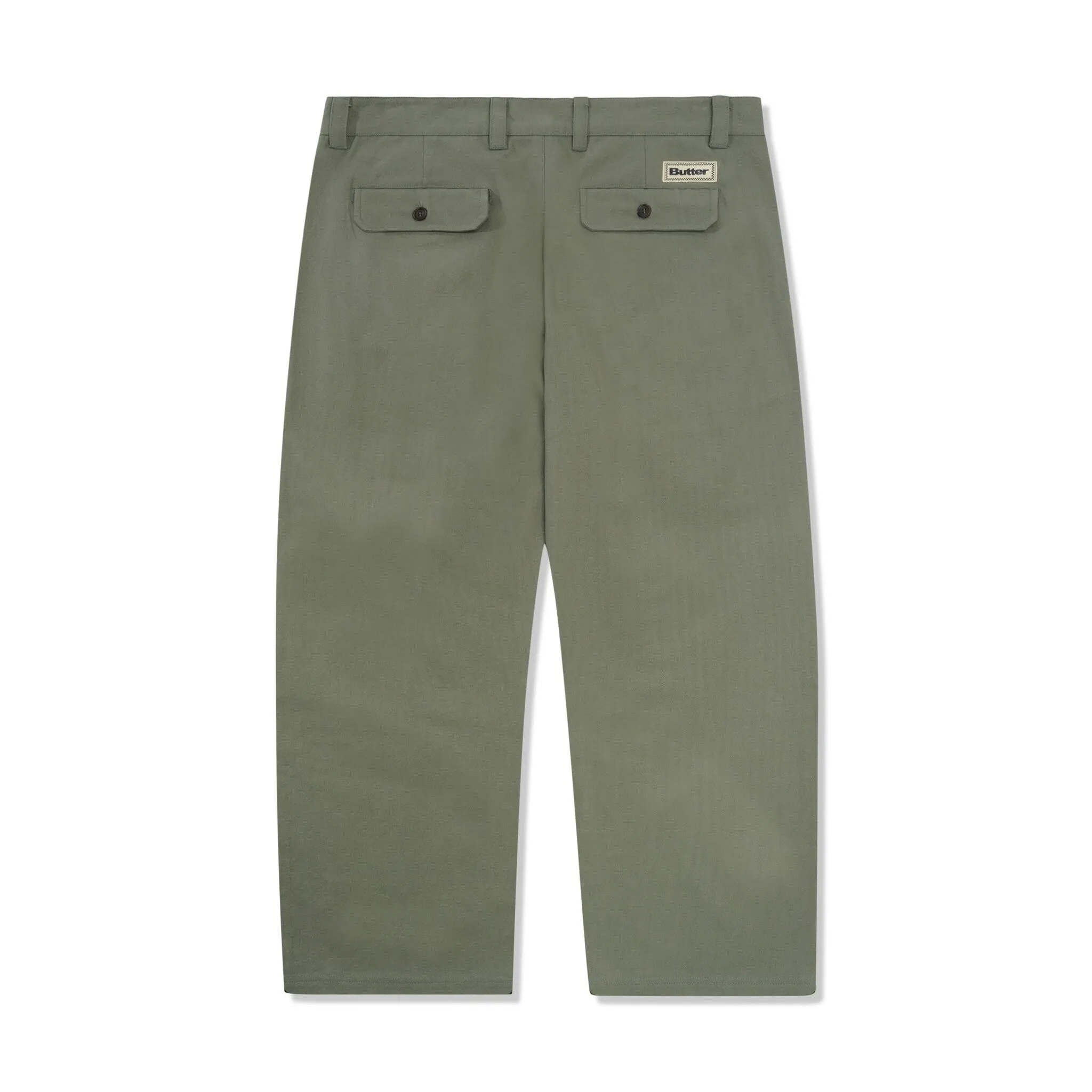 Pleated Trousers - Moss