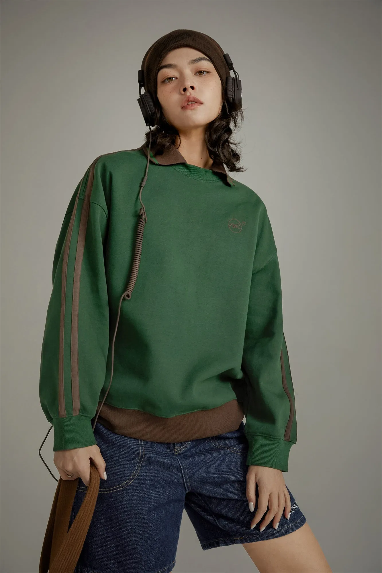 Polo Collar Loose Fit Sweatshirt