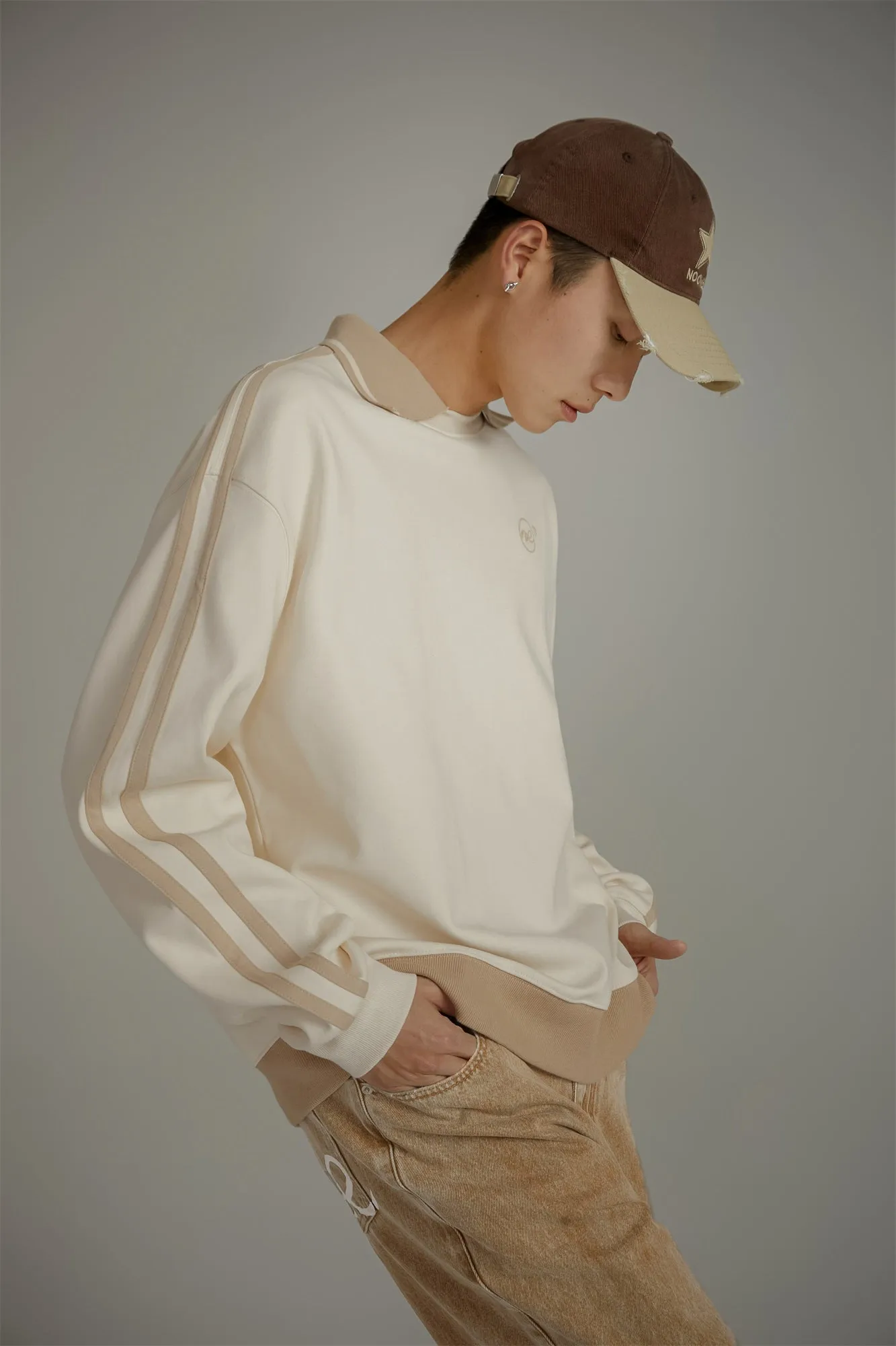 Polo Collar Loose Fit Sweatshirt