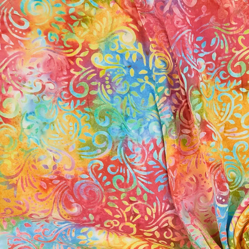 Rayon Batik Prints - Rainbow Phoenix Rayon Batik Fabric