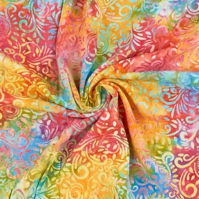 Rayon Batik Prints - Rainbow Phoenix Rayon Batik Fabric