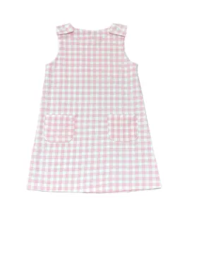 Savannah Scalloped Jumper, Pink Gingham