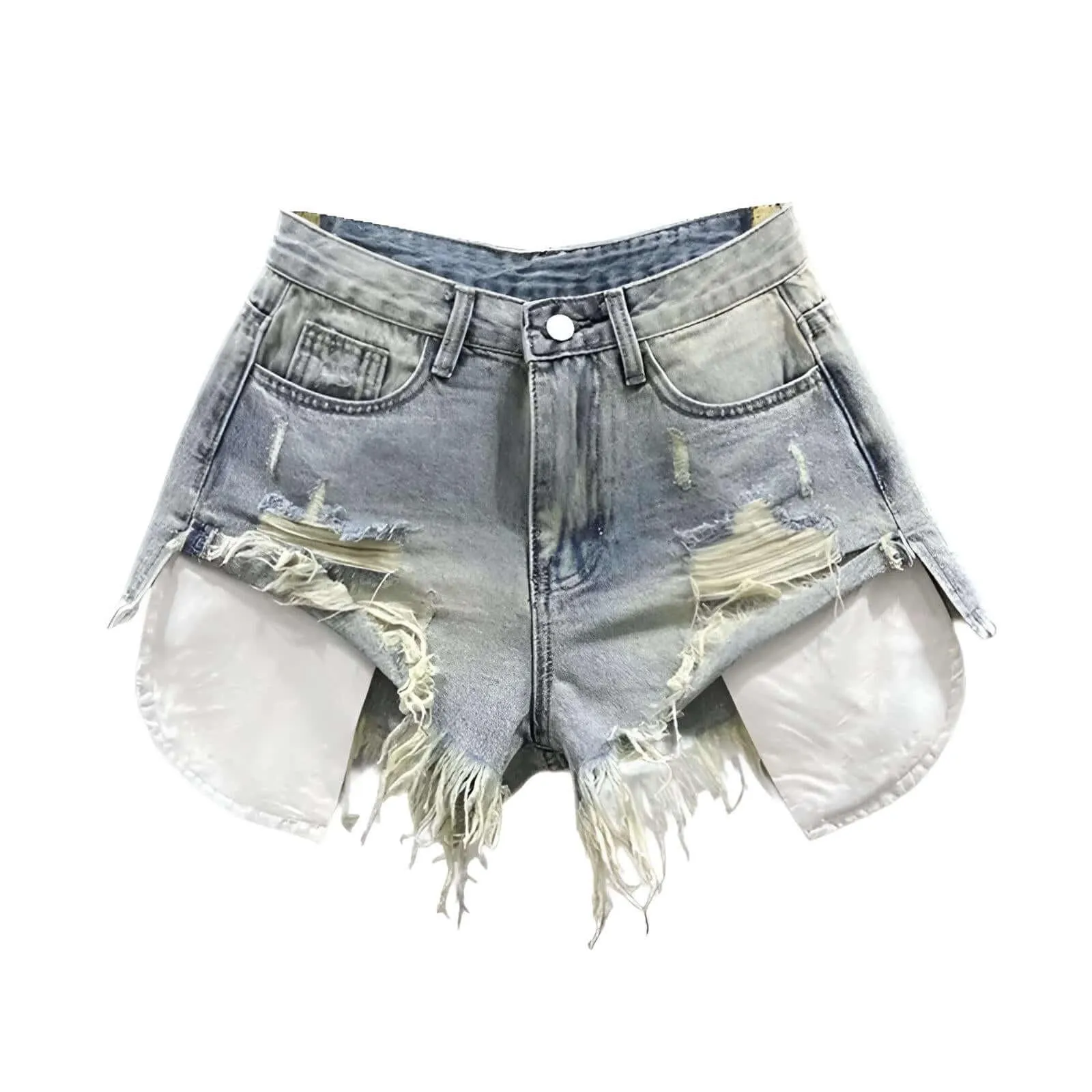 Sexy High Waist Ripped Blue Jean Shorts for Women