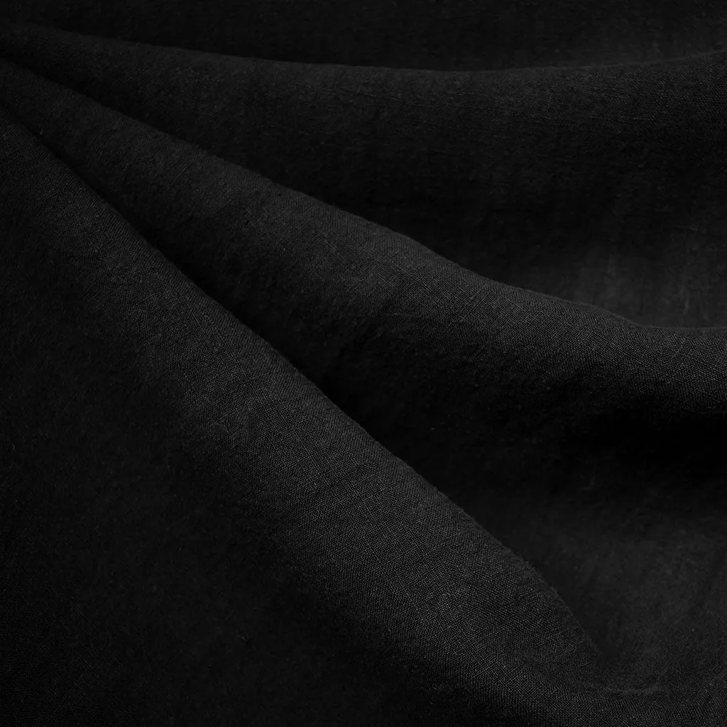 Soft Washed Linen Solid Black