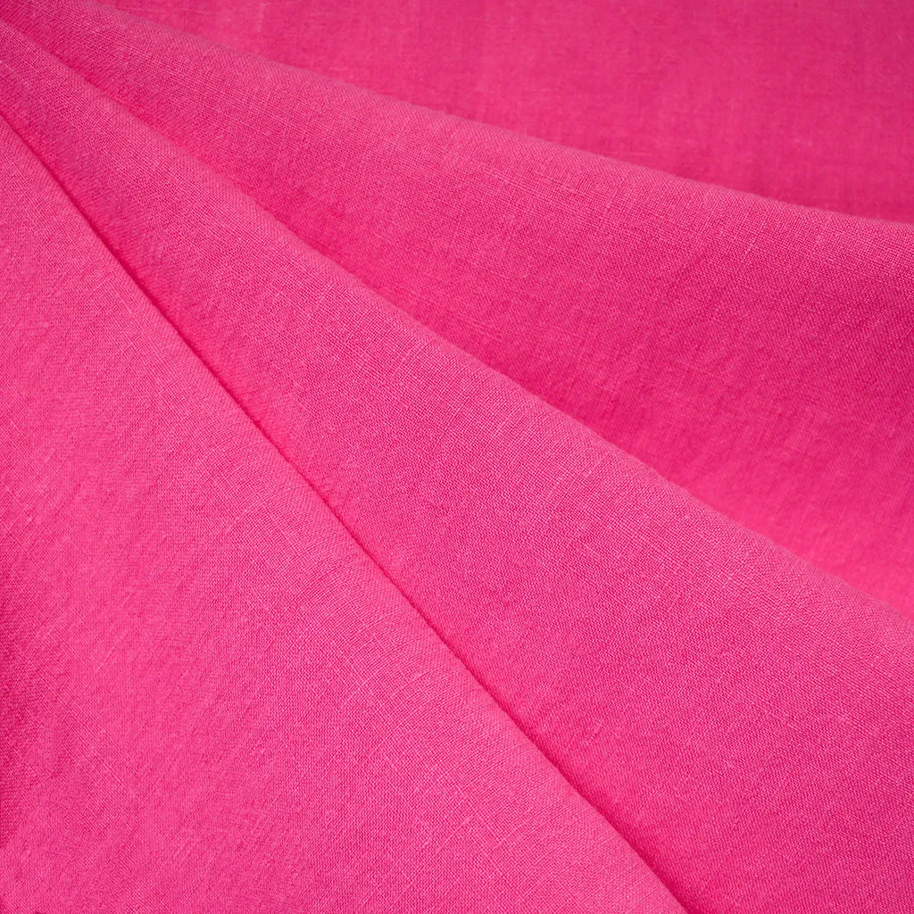 Soft Washed Linen Solid Fuchsia