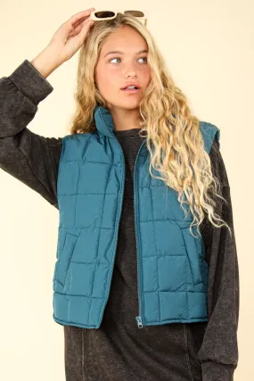 Solid Puffer Padded Warm Vest