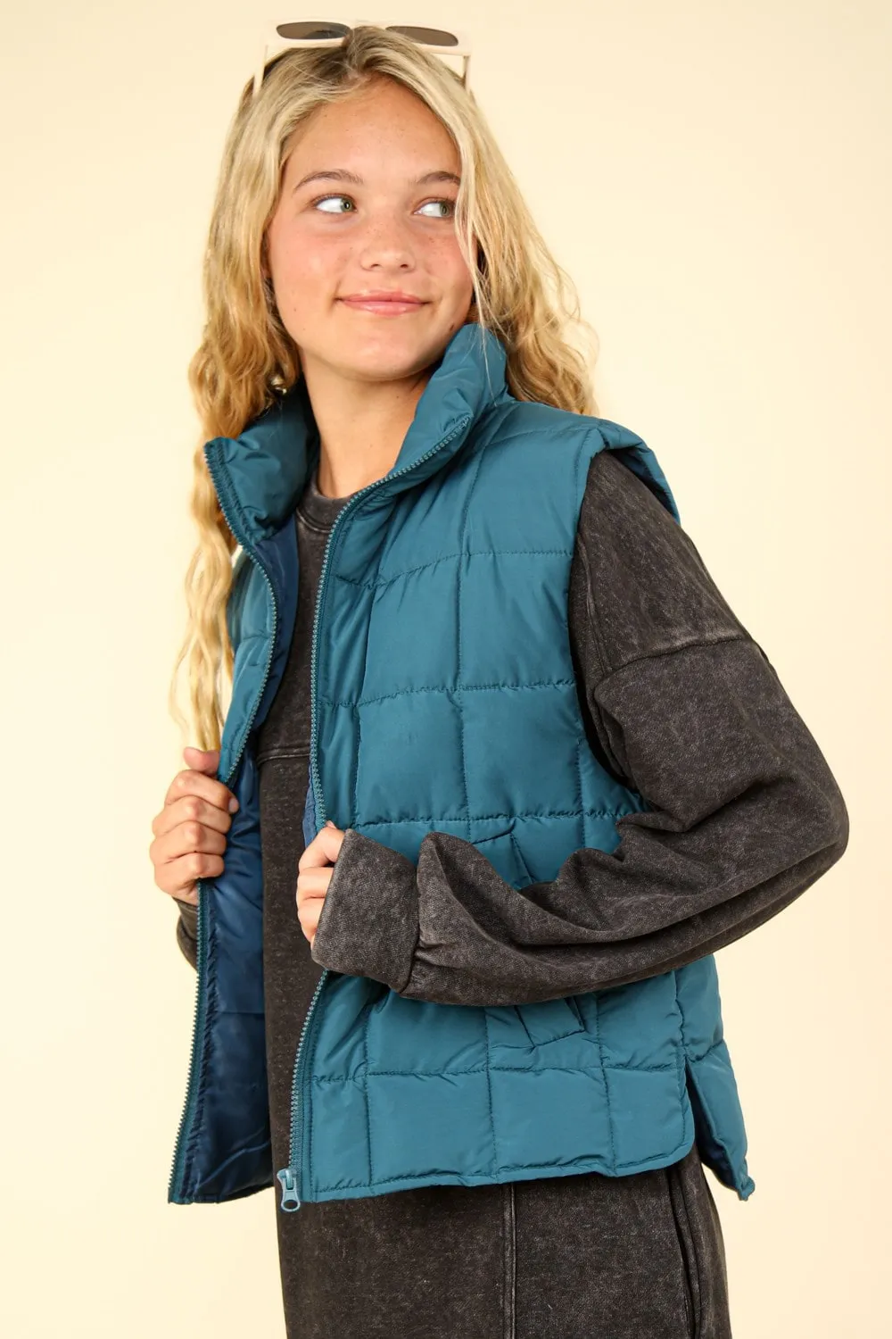 Solid Puffer Padded Warm Vest