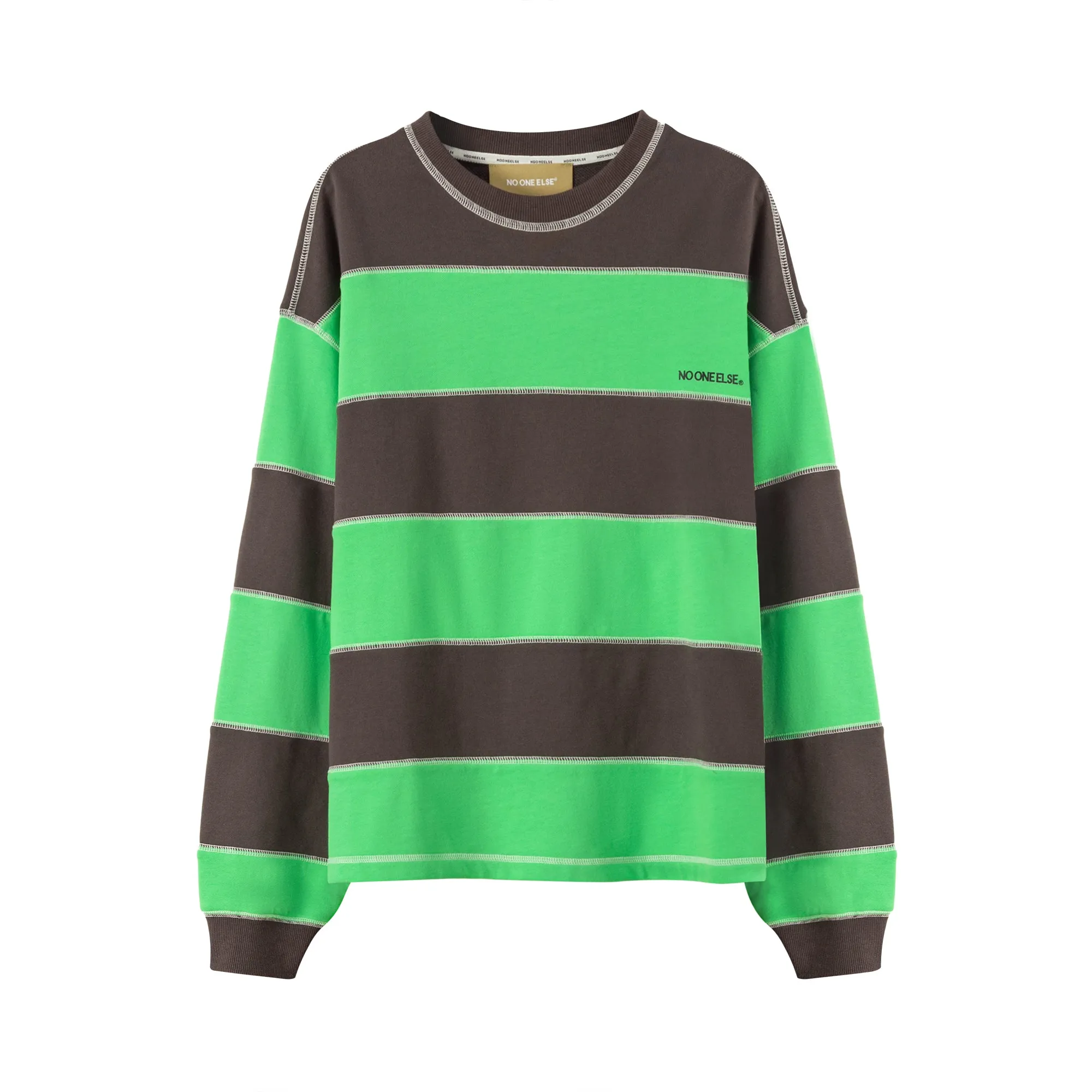 Stripe Color Loose-Fit Sweatshirt