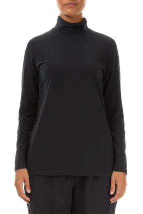 Turtleneck Black Soft Cotton Top