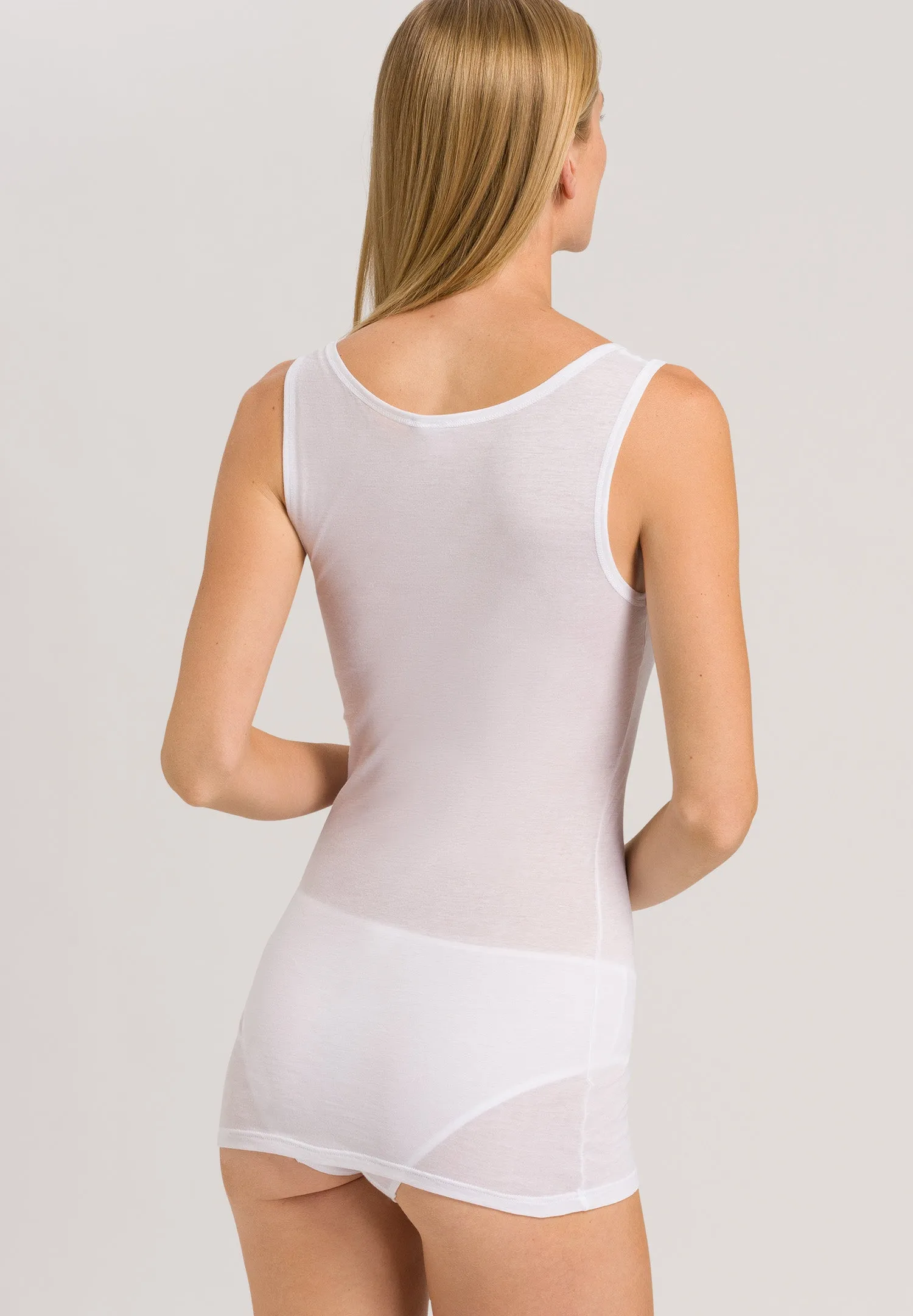 Ultralight Round Neck Cotton Tank Top | White 71821-101