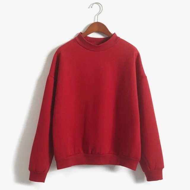 VenusFox  Women loose Fleece Thick Knit Sweatshirt