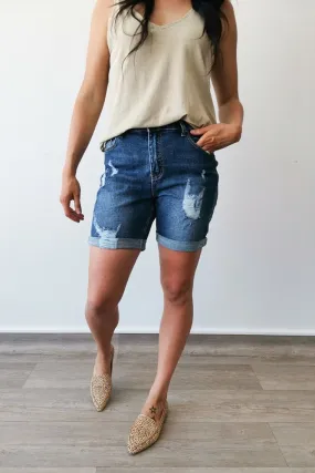 Wakee Denim Jess Long Shorts Blue