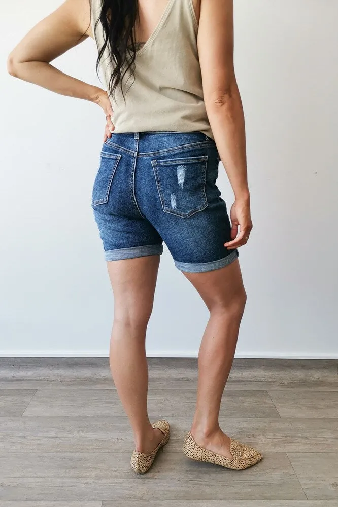 Wakee Denim Jess Long Shorts Blue